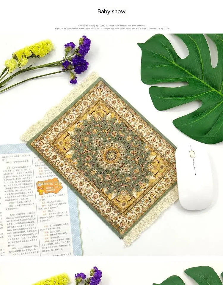 Persian Carpet Mouse Pad & Coasters: Vintage Elegance
