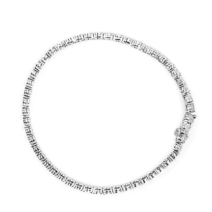 .925 Sterling Silver Lab Grown Diamond Illusion-Set Miracle Plate Tennis Bracelet - 7.25" Inches WEM Support (www.WEM.support)