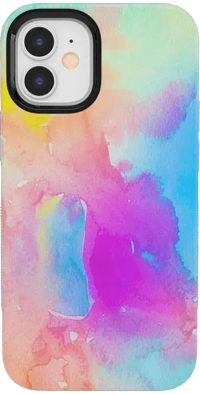 Casely iPhone 12/12 Pro Case | Painting in Pastels | Rainbow Watercolor | Bold Protective Design