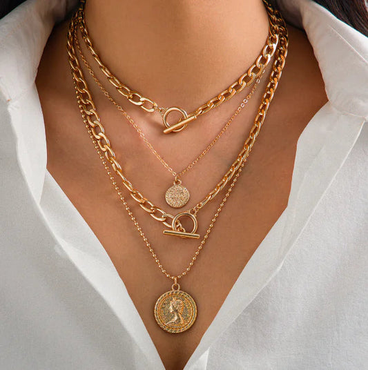 Electroplated Zinc Alloy Necklace Set HejK.com