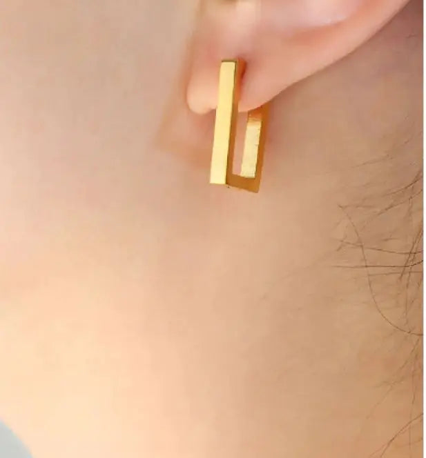 Terra Geometric Gold Earrings WEM Support (www.WEM.support)
