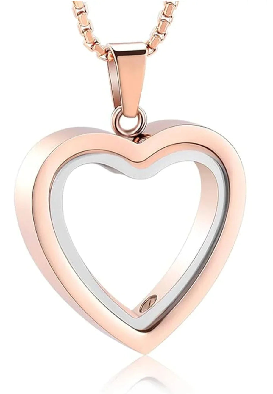 Heartfelt Remembrance: Stainless Steel Heart-Shaped Cremation Pendant WEM Support (www.WEM.support)