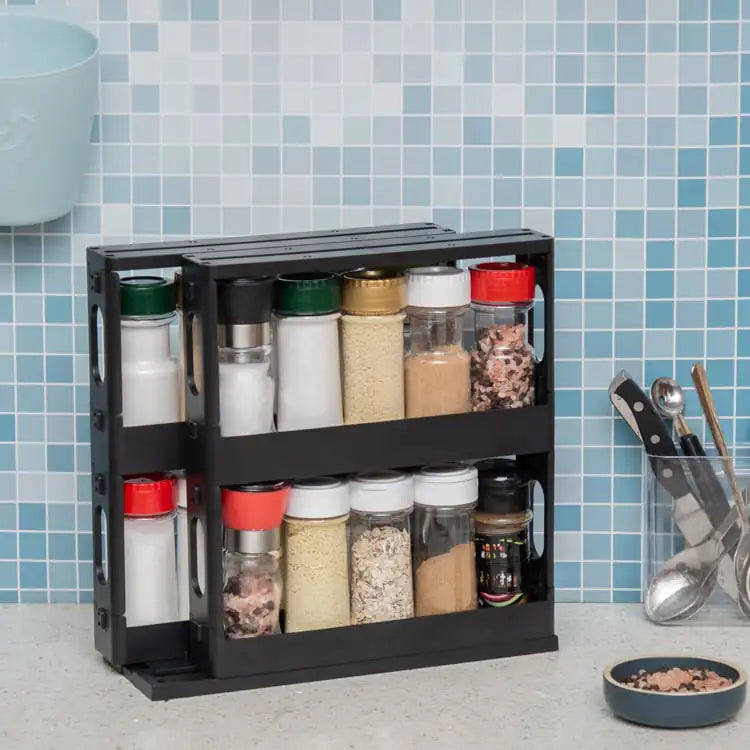 European Style Rotating Spice Rack for Kitchen Storage