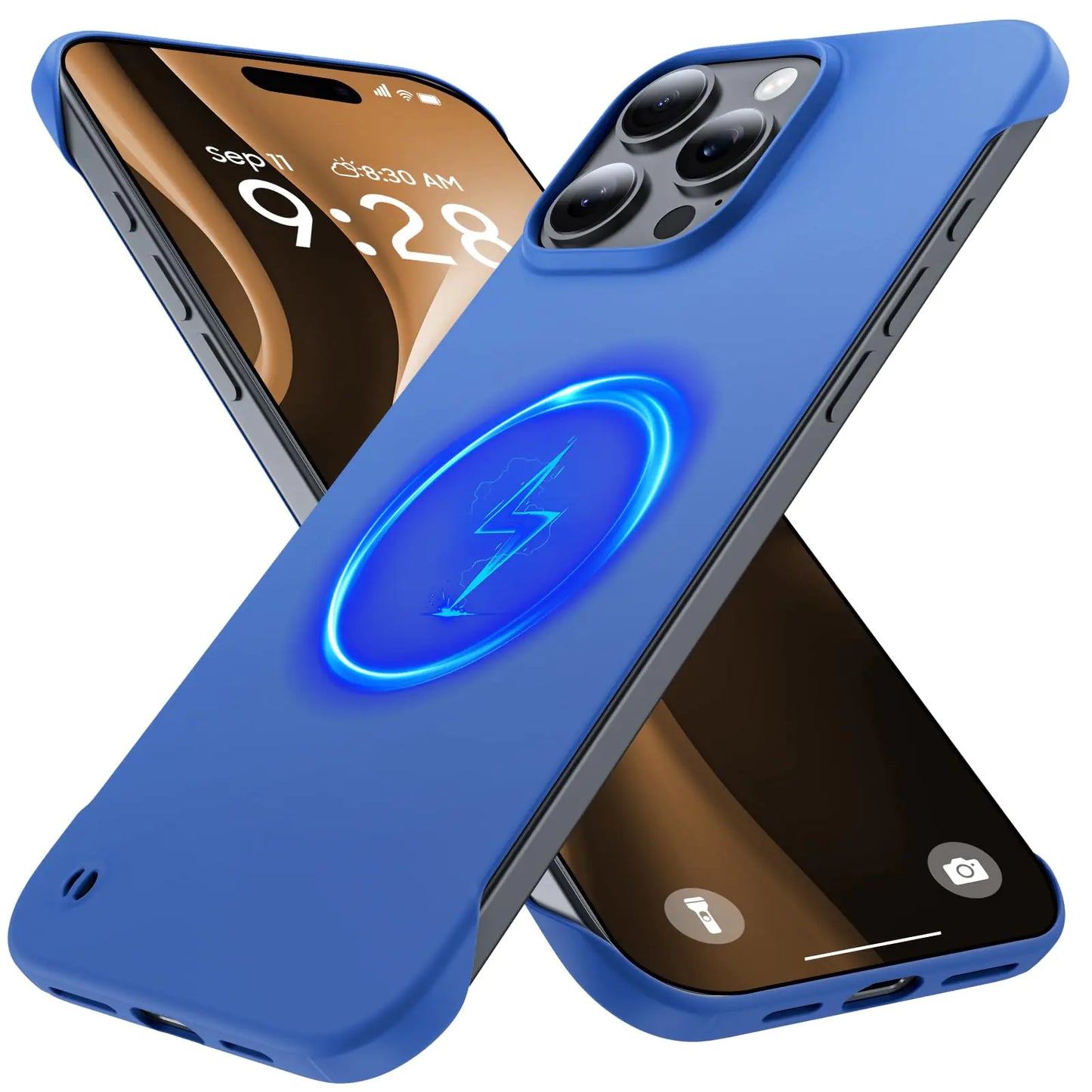 Magnetic Slim Case Fit for iPhone 16 Phone Case 6.1"(2024) Ultra-Thin Lightweight Durable Frameless Matte Hard for MagSafe Cover Case with Pull Ring Shockproof Non Slip Rope-Black