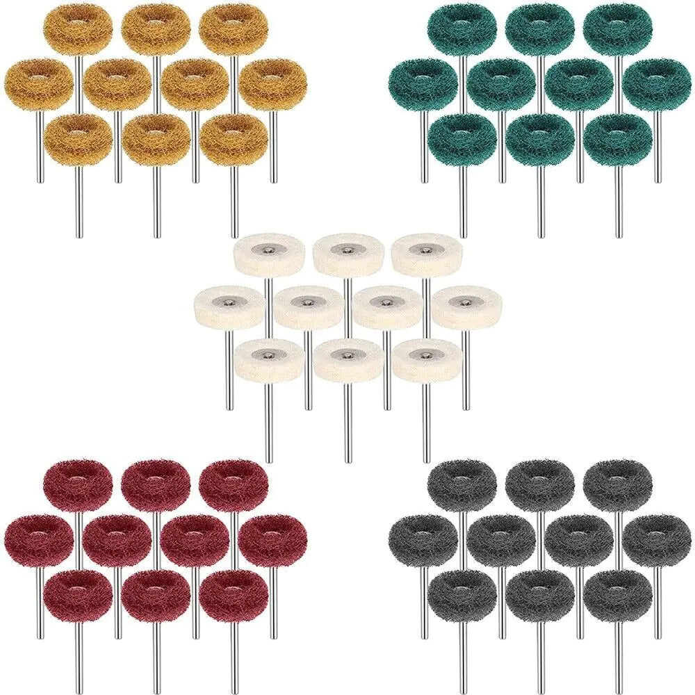 50 Metal Polishing Buffing Wheel Burr Kit Rotary Tool Accessories Set For Dremel WEM Support (www.WEM.support)
