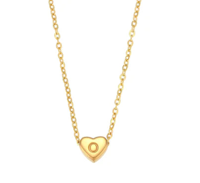 Heart Charm Gold Necklet - Initial Love HejK.com Marketplace LLC