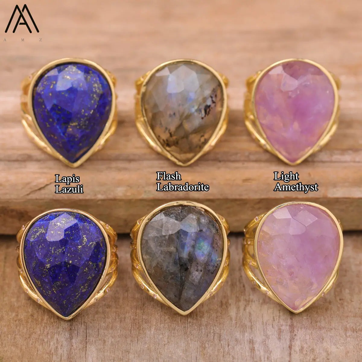 Teardrop Stone Finger Ring WEM Support (www.WEM.support)