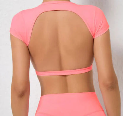 Yoga Outdoor Running Backless Fitness T-shirt WEM Support (www.WEM.support)