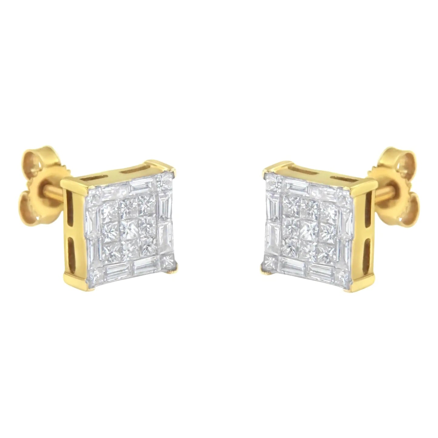 10KT Yellow Gold Diamond Stud Earrings (1 cttw, I-J Color, SI2-I1 Clarity) WEM Support (www.WEM.support)