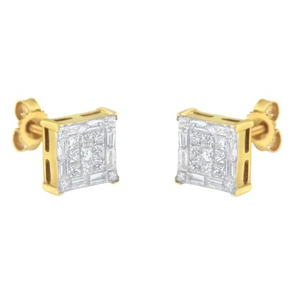 10KT Yellow Gold Diamond Stud Earrings (1 cttw, I-J Color, SI2-I1 Clarity) WEM Support (www.WEM.support)
