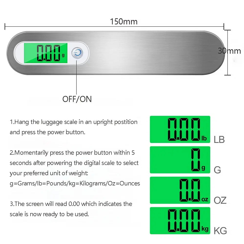 Portable T-Shaped Digital Luggage Scale WEM Support (www.WEM.support)