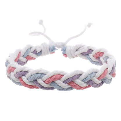 Handwoven Cotton String Bracelet in Artistic Style