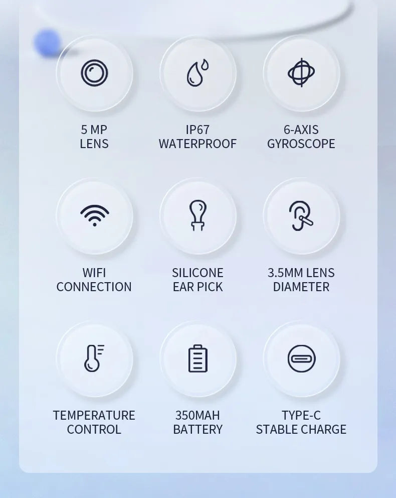 Dispositivo Endoscópio de Limpeza de Ouvido Visual HejK.com