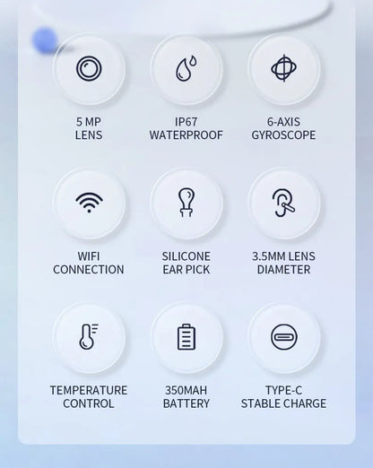 Dispositivo Endoscópio de Limpeza de Ouvido Visual HejK.com