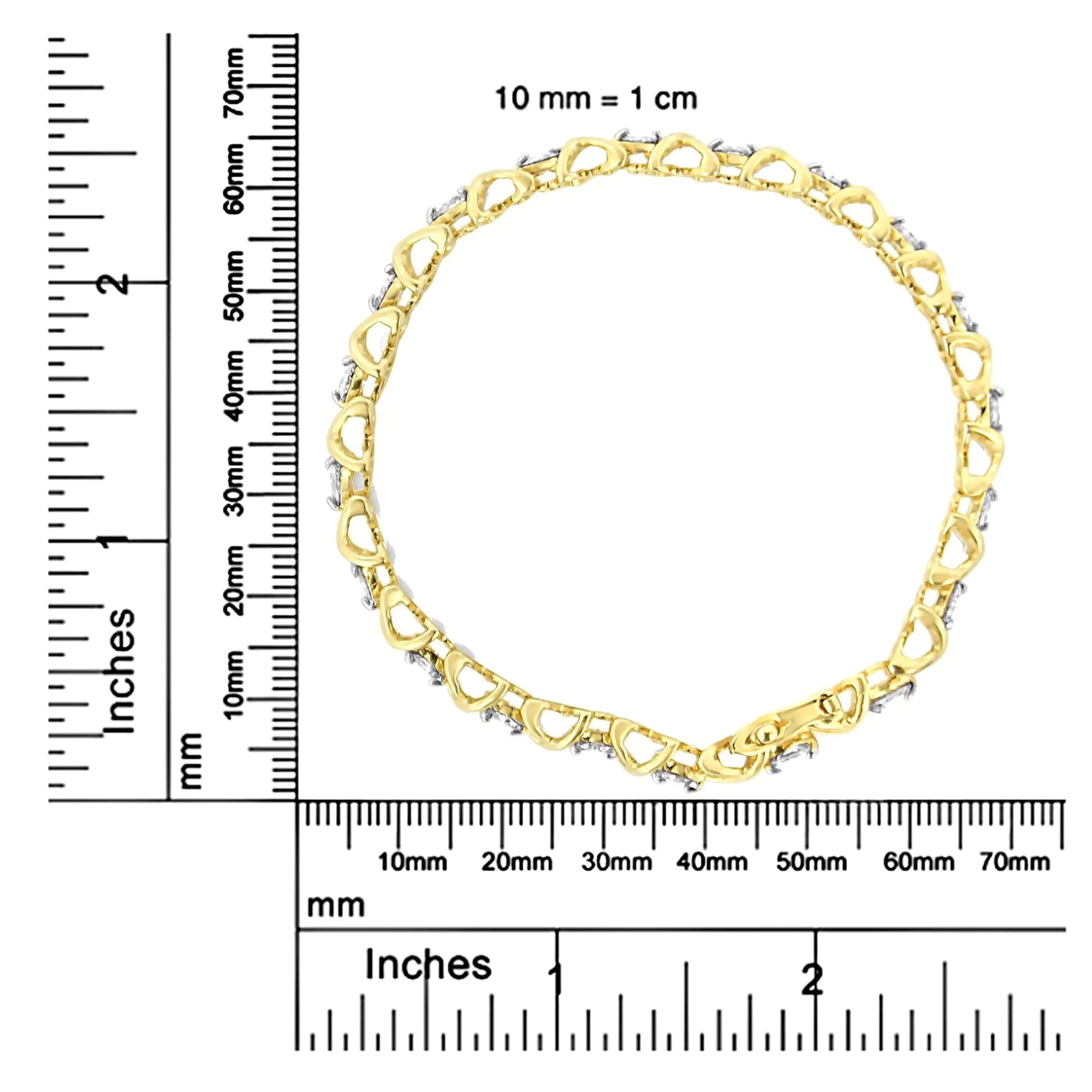 14K Yellow Gold 4.0 Cttw "X"-Link Round-Cut Diamond Bracelet (I-J Color, SI2-I1 Clarity) - Size 7.25 WEM Support (www.WEM.support)
