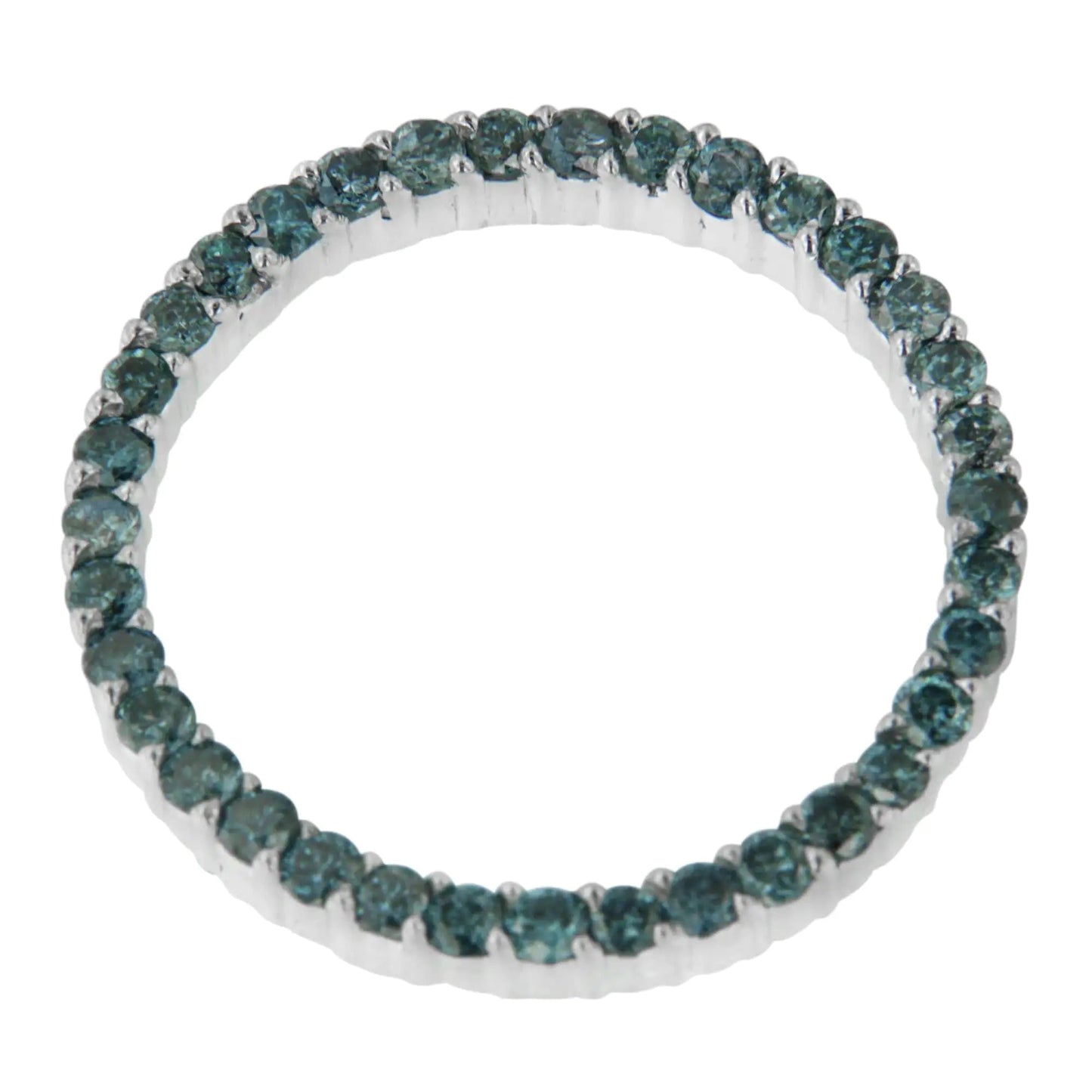 14K White Gold Treated Blue Diamond Pendant Necklace (1 cttw, Blue Color, I1-I2 Clarity) WEM Support (www.WEM.support)