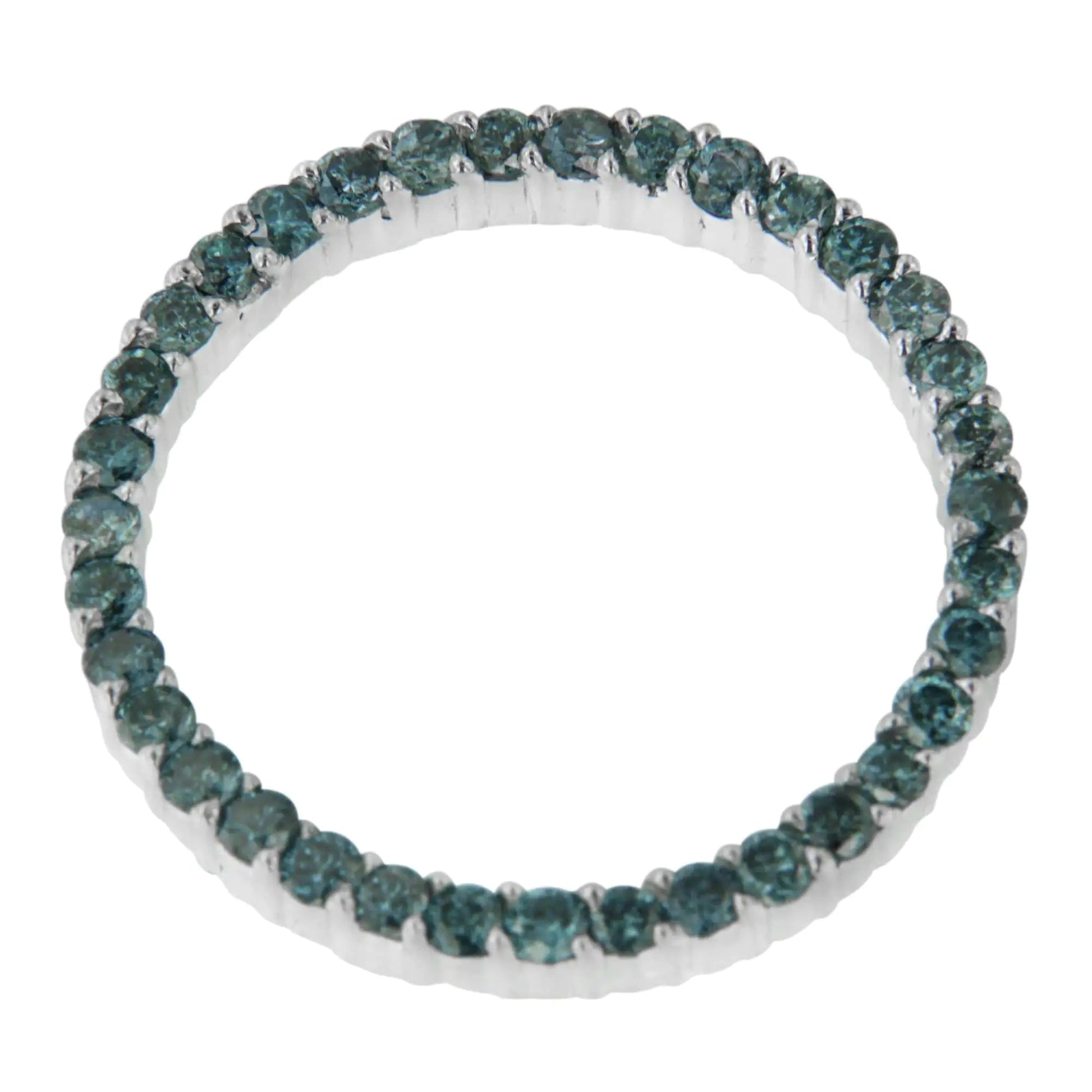 14K White Gold Treated Blue Diamond Pendant Necklace (1 cttw, Blue Color, I1-I2 Clarity) WEM Support (www.WEM.support)