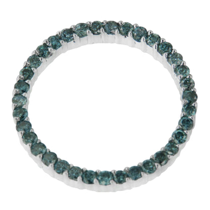 14K White Gold Treated Blue Diamond Pendant Necklace (1 cttw, Blue Color, I1-I2 Clarity) WEM Support (www.WEM.support)