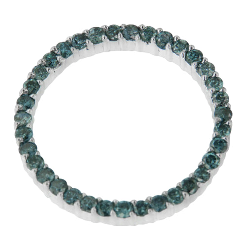 14K White Gold Treated Blue Diamond Pendant Necklace (1 cttw, Blue Color, I1-I2 Clarity) WEM Support (www.WEM.support)