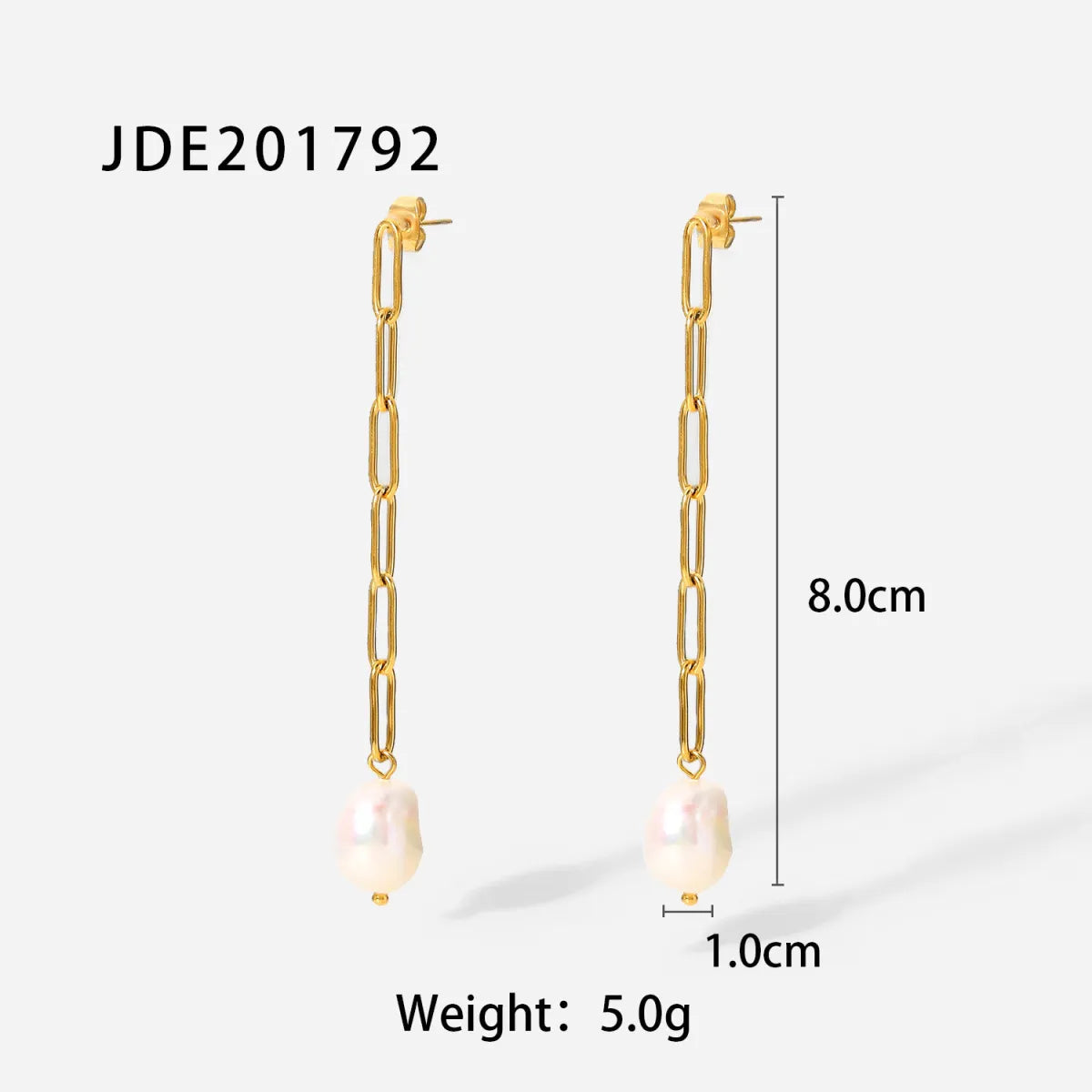 Fashionable Stainless Steel Pearl Earrings HejK.com