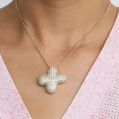 Star Brass Zircon Letter Necklace WEM Support (www.WEM.support)