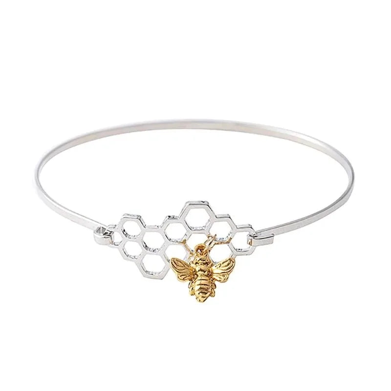 Horizontal Honeycomb with Bee Bracelet WEM Support (www.WEM.support)
