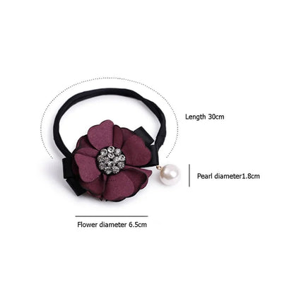 Elegant Rhinestone Flower Pearls Hair Curls Bun Maker WEM Support (www.WEM.support)