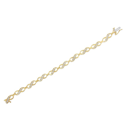 10K Yellow Gold Round-Cut Infinite Love Diamond Bracelet (0.25 cttw, I-J Color, I2-I3 Clarity) WEM Support (www.WEM.support)