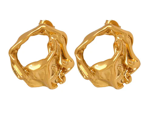 Vintage Hollow Pleated Earrings HejK.com Marketplace LLC