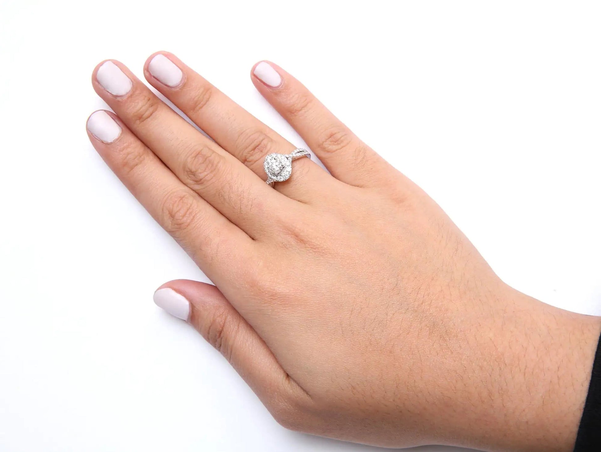 14k White Gold GIA Certified 1 1/5 Cttw Diamond Oval Halo Shaped Engagement Ring (G-H Color, SI1-SI2 Clarity) - Ring Size 7 WEM Support (www.WEM.support)