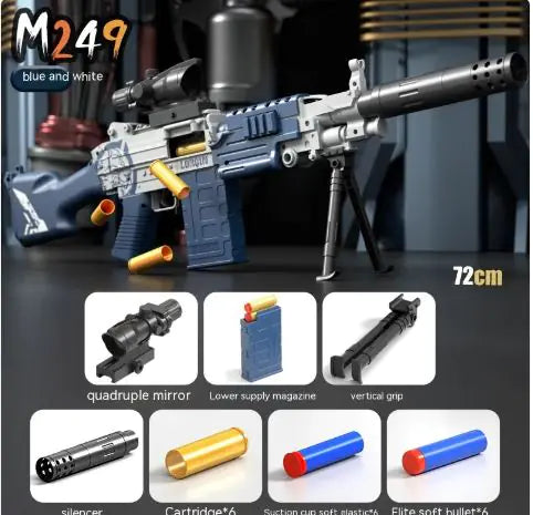 M249 Manual Soft Bullet Gun Toy WEM Support (www.WEM.support)