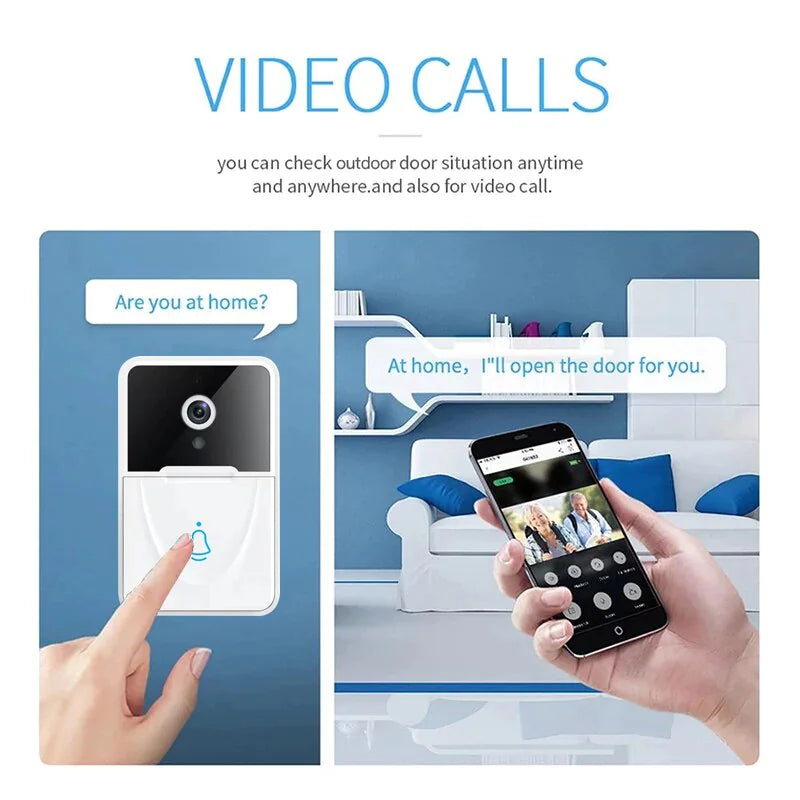 Wireless Security WiFi Smart Doorbell Intercom Video Camera Bell Chime Door Ring WEM Support (www.WEM.support)