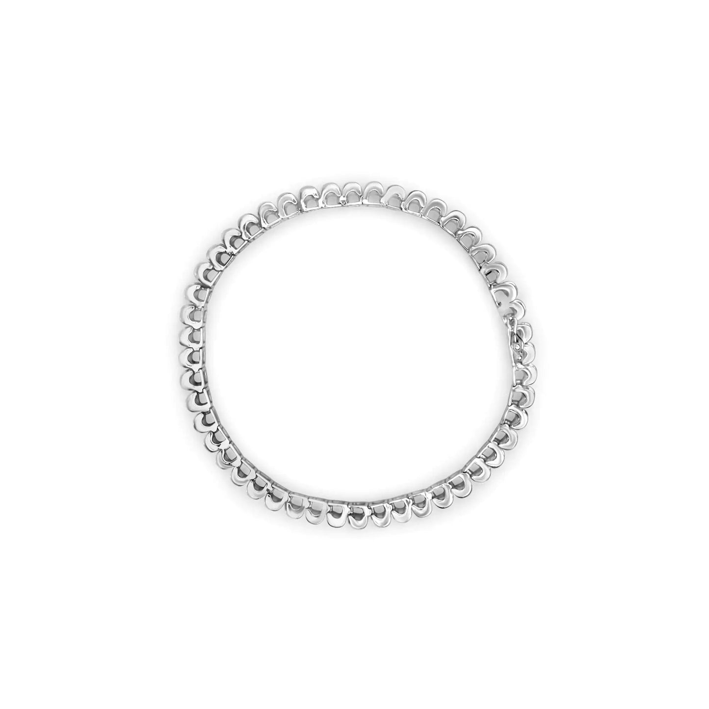 14K White Gold 3.00 Cttw Princess-Cut Diamond Link 7.5" Bracelet (H-I Color, SI1-SI2 Clarity) WEM Support (www.WEM.support)