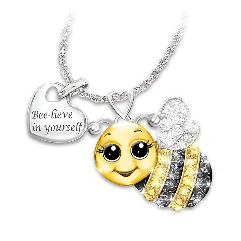Bee Pendant With Heart & Chain WEM Support (www.WEM.support)
