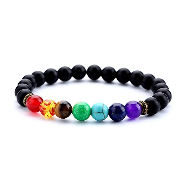 Lava Rock 7 Chakras Bracelet WEM Support (www.WEM.support)