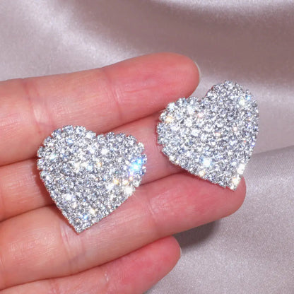 Crystal Heart Stud Earrings WEM Support (www.WEM.support)