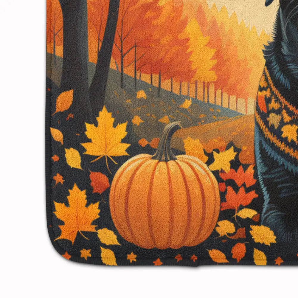 Black Labrador Retriever Fall Memory Foam Kitchen Mat WEM Support (www.WEM.support)