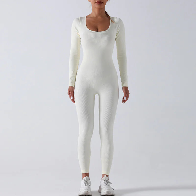 Seamless Yoga Jumpsuit Long Sleeve WEM Support (www.WEM.support)
