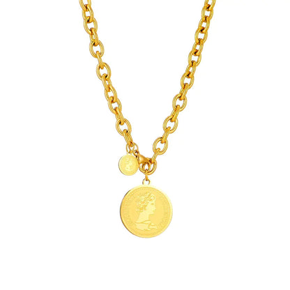 Hip Hop Round Portrait Coin Necklace WEM Support (www.WEM.support)
