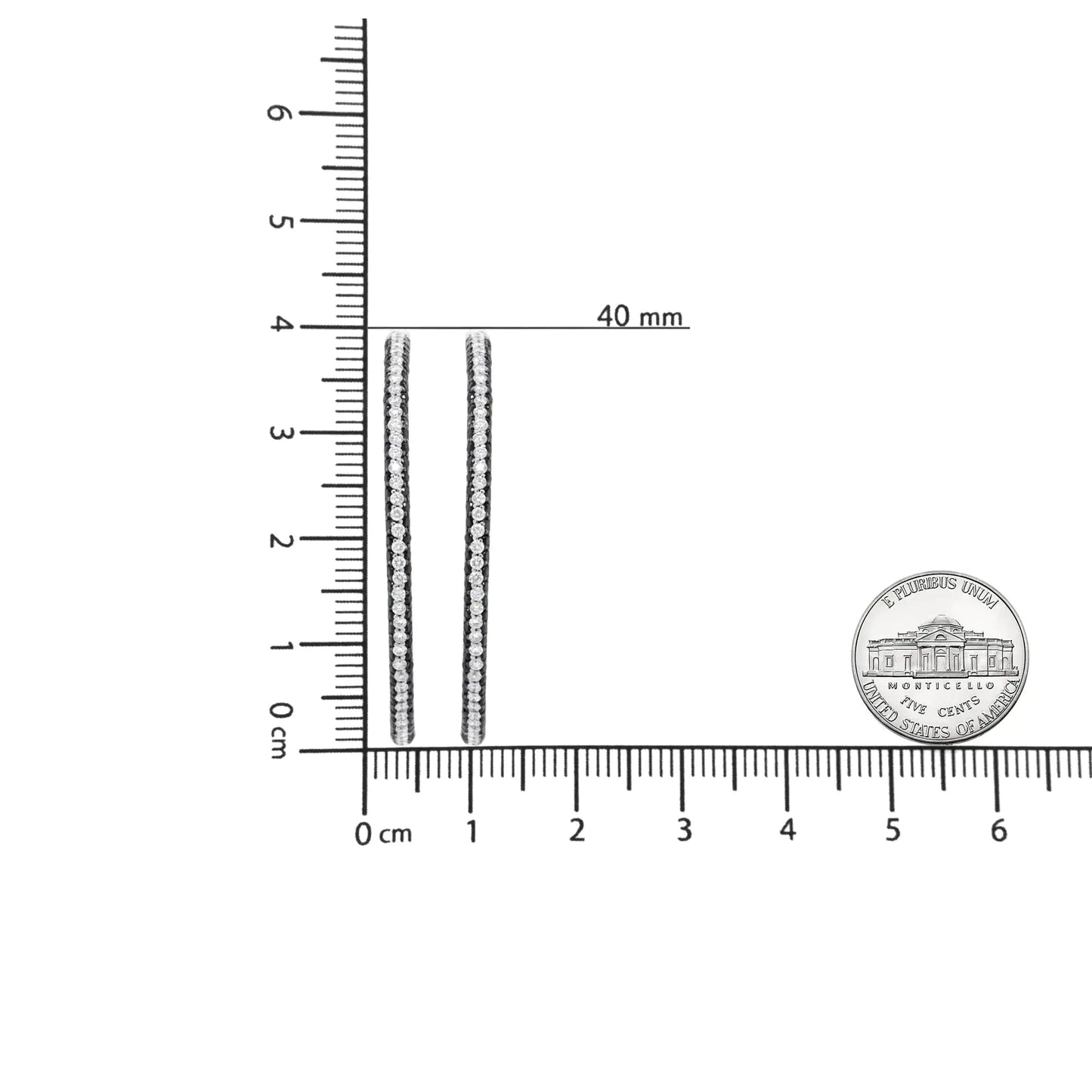 18K White Gold 3 1/4 Cttw Round Black and White Diamond Inside-Outside Hoop Earrings (Black and F-G Color, VS1-VS2 Clarity) WEM Support (www.WEM.support)