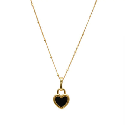 Vintage Double-Sided Heart Pendant Necklace WEM Support (www.WEM.support)