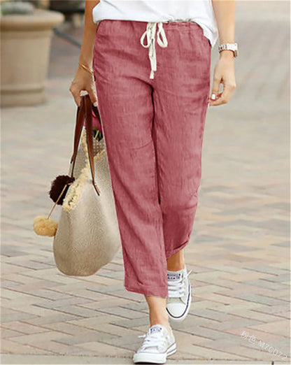Women's Autumn Cotton Elastic Waist Pants WEM Support (www.WEM.support)