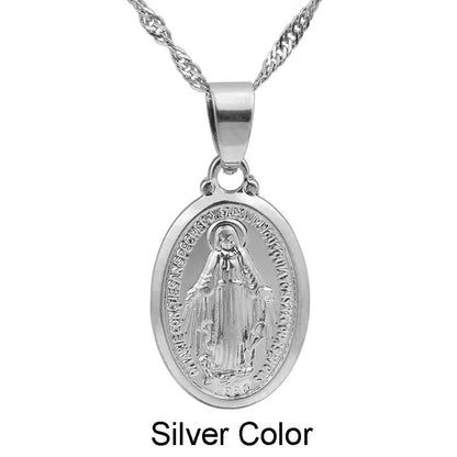 Virgin Mary Pendant Necklace WEM Support (www.WEM.support)