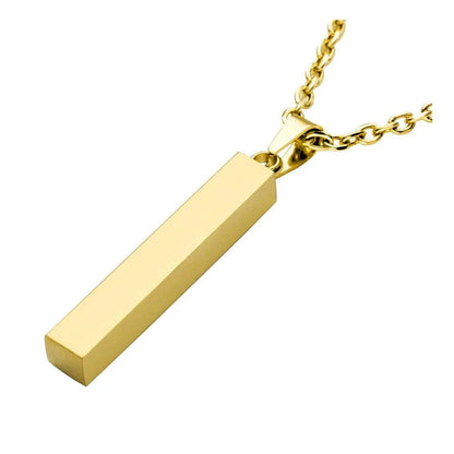 Vertical Bar Stainless Steel Pendant Necklace WEM Support (www.WEM.support)