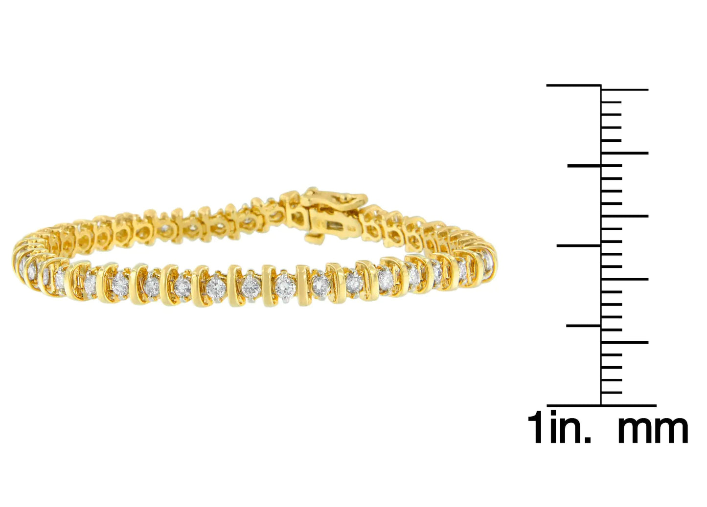 14K Yellow Gold Round-Cut Diamond Link Bracelet (3.00 cttw, H-I Color, I1-I2 Clarity) WEM Support (www.WEM.support)