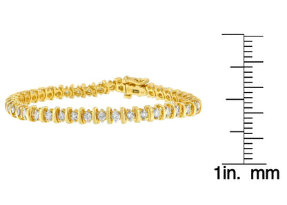14K Yellow Gold Round-Cut Diamond Link Bracelet (3.00 cttw, H-I Color, I1-I2 Clarity) WEM Support (www.WEM.support)