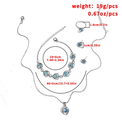 Luxury Cutout Heart Colored Zircon Stud Earring Bracelet Necklace WEM Support (www.WEM.support)