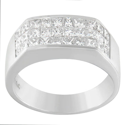 Men's 14k White Gold 2 1/2 ct TDW Diamond Cluster Ring (G-H, VS1-VS2) WEM Support (www.WEM.support)