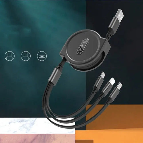 3 in 1 Retractable USB Cable WEM Support (www.WEM.support)