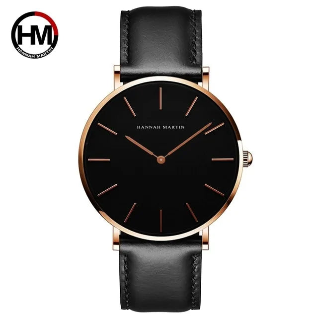 High-Quality Rose Gold Dial Leather Watch WEM Support (www.WEM.support)